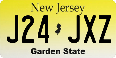 NJ license plate J24JXZ