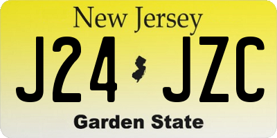 NJ license plate J24JZC