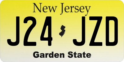 NJ license plate J24JZD