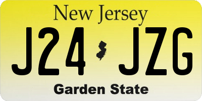 NJ license plate J24JZG