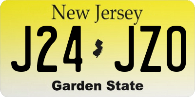 NJ license plate J24JZO