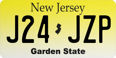 NJ license plate J24JZP