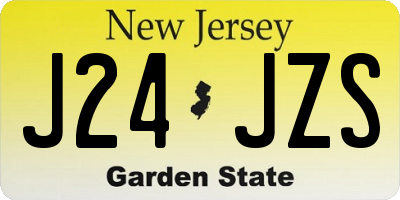 NJ license plate J24JZS