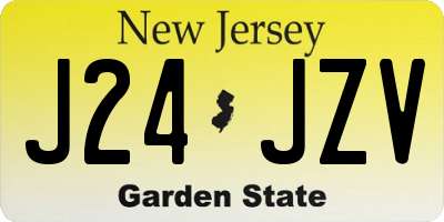 NJ license plate J24JZV
