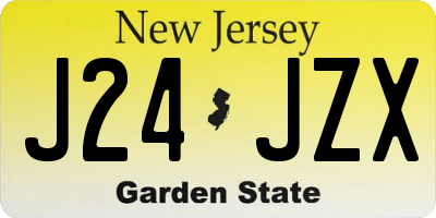 NJ license plate J24JZX
