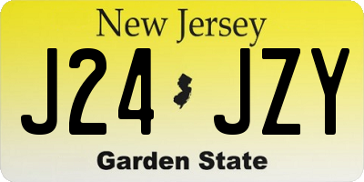 NJ license plate J24JZY