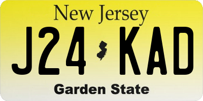 NJ license plate J24KAD