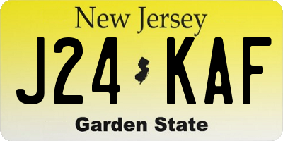 NJ license plate J24KAF