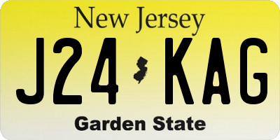 NJ license plate J24KAG