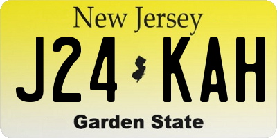 NJ license plate J24KAH