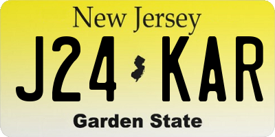 NJ license plate J24KAR