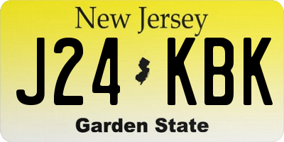 NJ license plate J24KBK