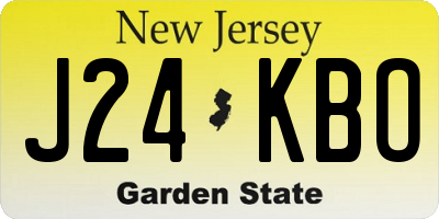 NJ license plate J24KBO
