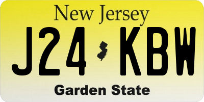 NJ license plate J24KBW