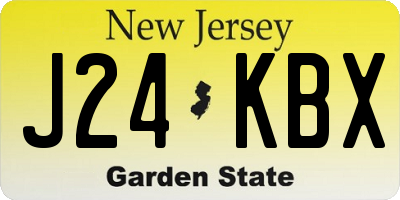 NJ license plate J24KBX