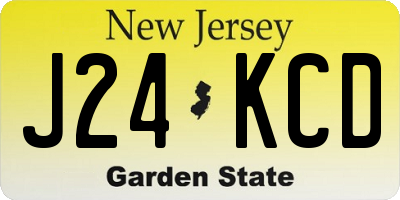 NJ license plate J24KCD