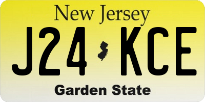 NJ license plate J24KCE