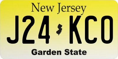 NJ license plate J24KCO