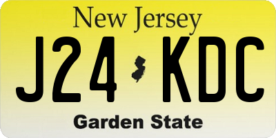 NJ license plate J24KDC