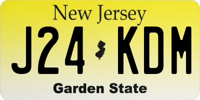 NJ license plate J24KDM