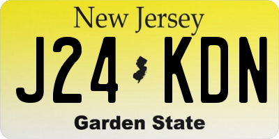 NJ license plate J24KDN
