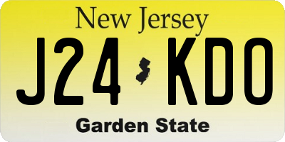 NJ license plate J24KDO