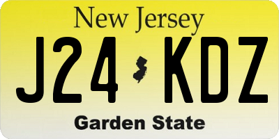 NJ license plate J24KDZ