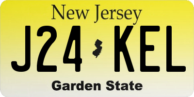 NJ license plate J24KEL
