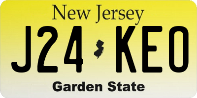 NJ license plate J24KEO