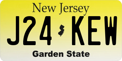 NJ license plate J24KEW