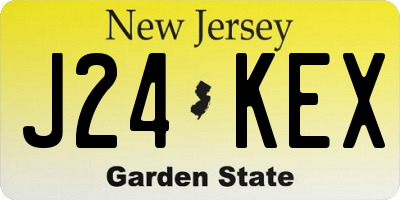 NJ license plate J24KEX