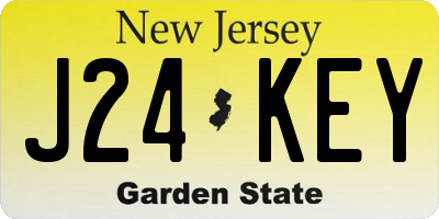 NJ license plate J24KEY