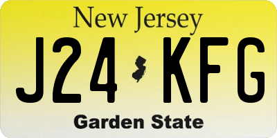 NJ license plate J24KFG