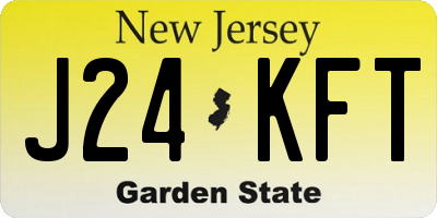NJ license plate J24KFT