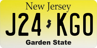 NJ license plate J24KGO