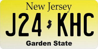 NJ license plate J24KHC