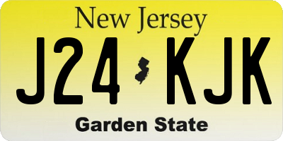 NJ license plate J24KJK