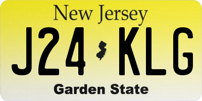NJ license plate J24KLG