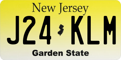 NJ license plate J24KLM