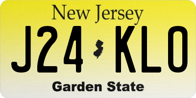 NJ license plate J24KLO