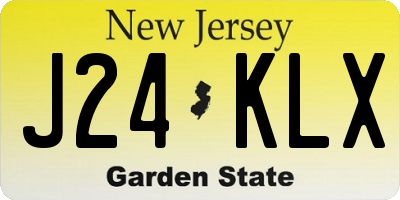 NJ license plate J24KLX