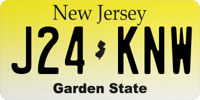 NJ license plate J24KNW