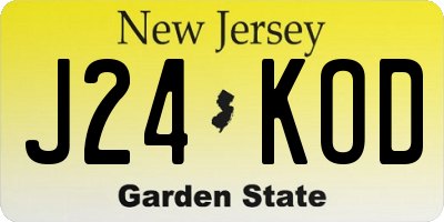 NJ license plate J24KOD
