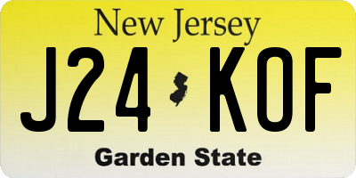 NJ license plate J24KOF