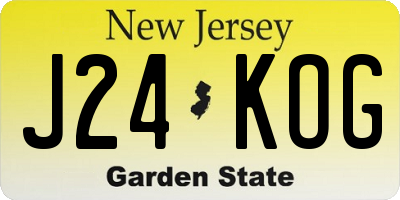 NJ license plate J24KOG