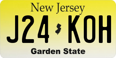 NJ license plate J24KOH
