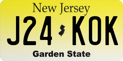 NJ license plate J24KOK