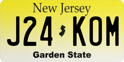 NJ license plate J24KOM