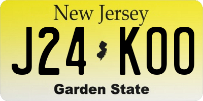 NJ license plate J24KOO