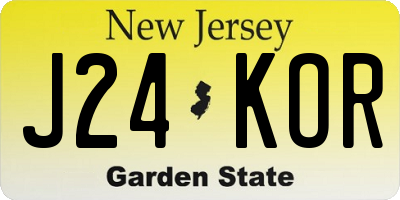 NJ license plate J24KOR